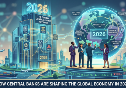 buatkan gambar untuk artikel judul How Central Banks Are Shaping the Global Economy in 2026