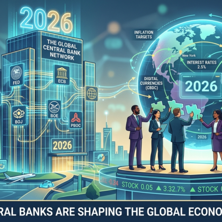 buatkan gambar untuk artikel judul How Central Banks Are Shaping the Global Economy in 2026
