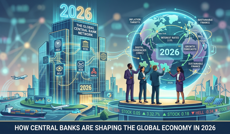 buatkan gambar untuk artikel judul How Central Banks Are Shaping the Global Economy in 2026